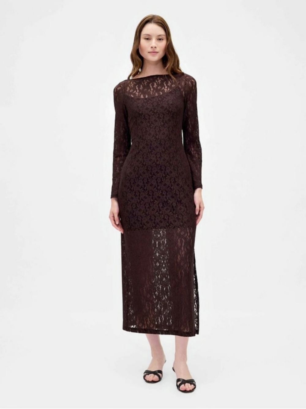 GAP 💠 Floral Lace Midi Dress in Brown 🤎 Size Small Never Worn
